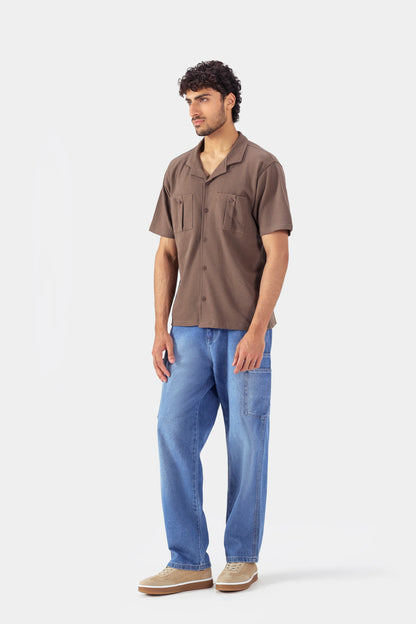 Boxy Popcorn Knit Shirt - Cougar Clothing
