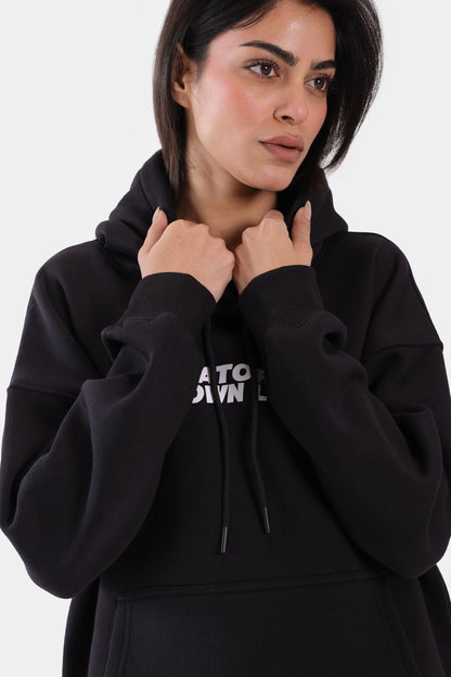Text Print Hoodie - Cougar Clothing