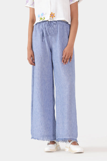 Frayed-Hem Drawstring Trousers - Cougar Clothing