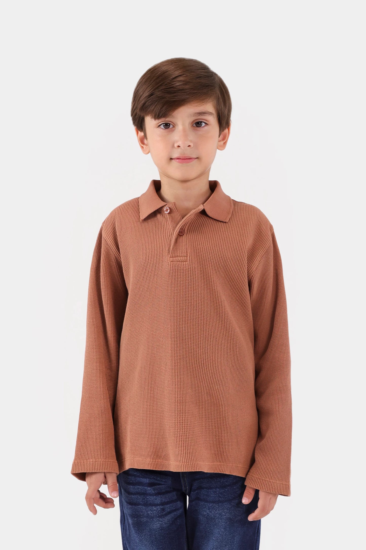 Waffle Knit Polo - Cougar Clothing