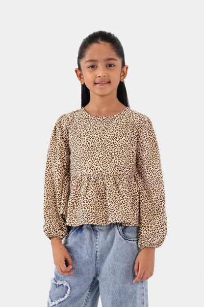 Cheetah Print Peplum - Cougar Clothing