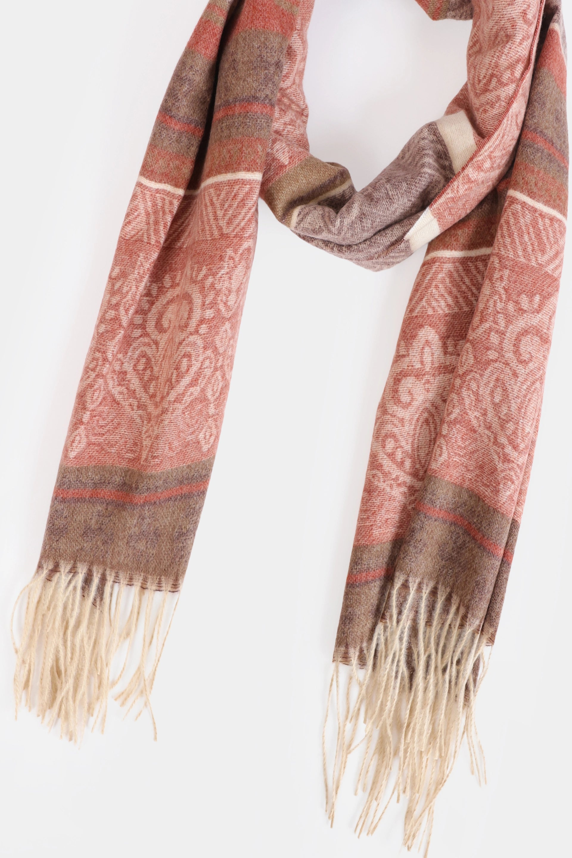 Knit Shawl With Paisley Pattern - Cougar Clothing