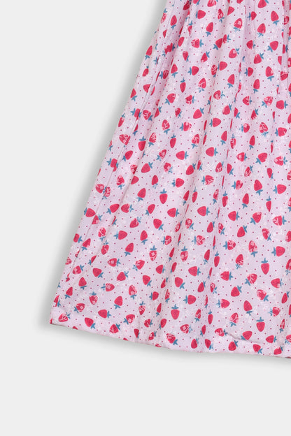 Cotton Puff Printed Dress - Cougar Clothing