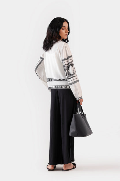Embroidered Front Open Top - Cougar Clothing
