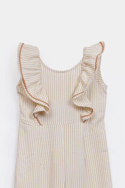 Pin Striped Cotton Jumpsuit - Cougar Clothing