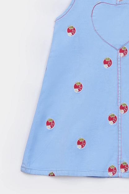 Embroidered Denim Dress - Cougar Clothing