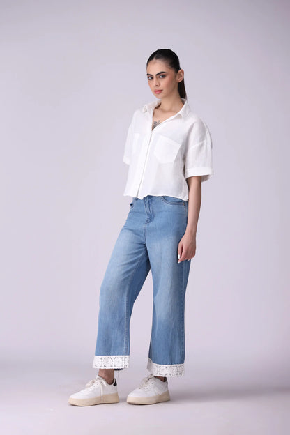 Textured Shirt With Patch Pockets - Cougar Clothing