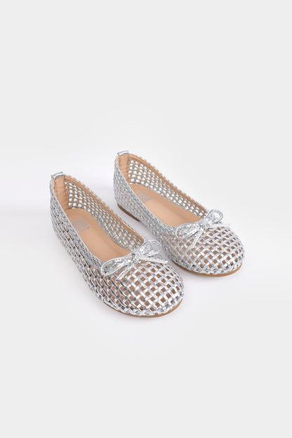 Braided Ballet Flats With Bows - Cougar Clothing