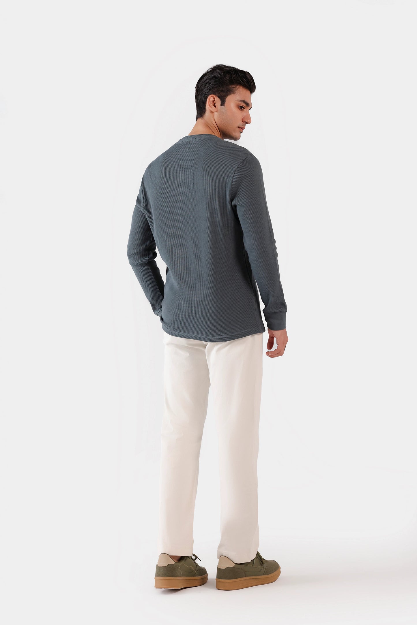 Waffle Knit Henley T-Shirt - Cougar Clothing