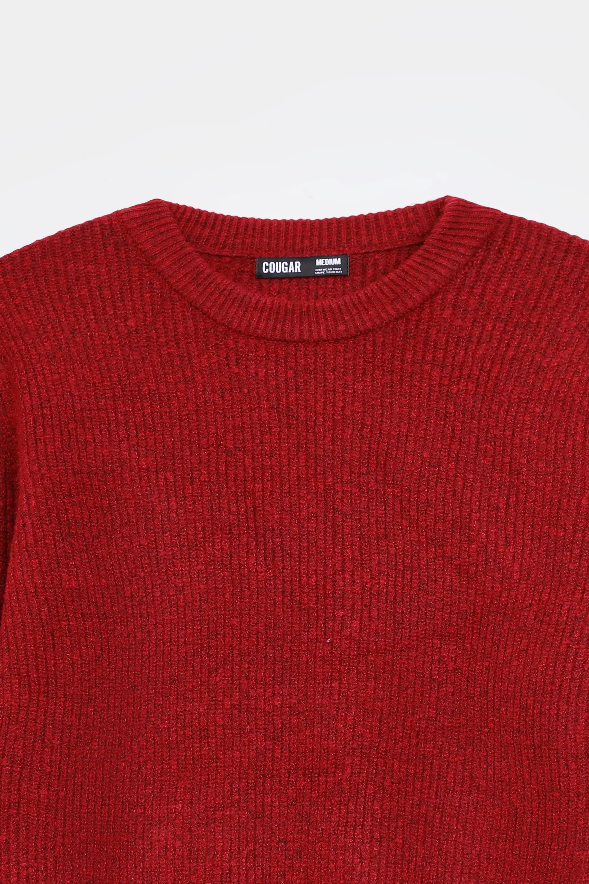 Crew Neck Knit Sweater - Cougar Clothing