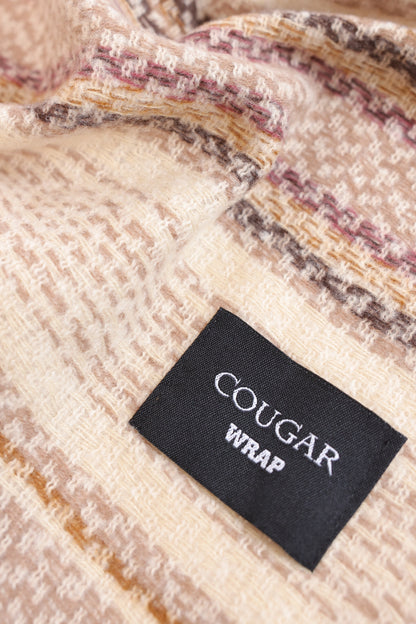 Contrast Striped Knitted Shawl - Cougar Clothing