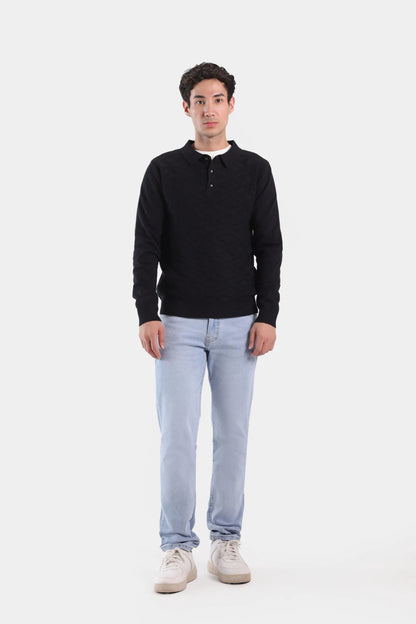 Knitted Polo Sweater - Cougar Clothing