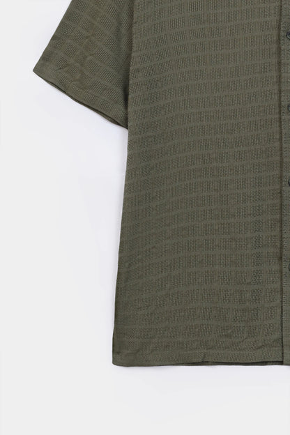 Textured Cotton Shirt - Cougar Clothing