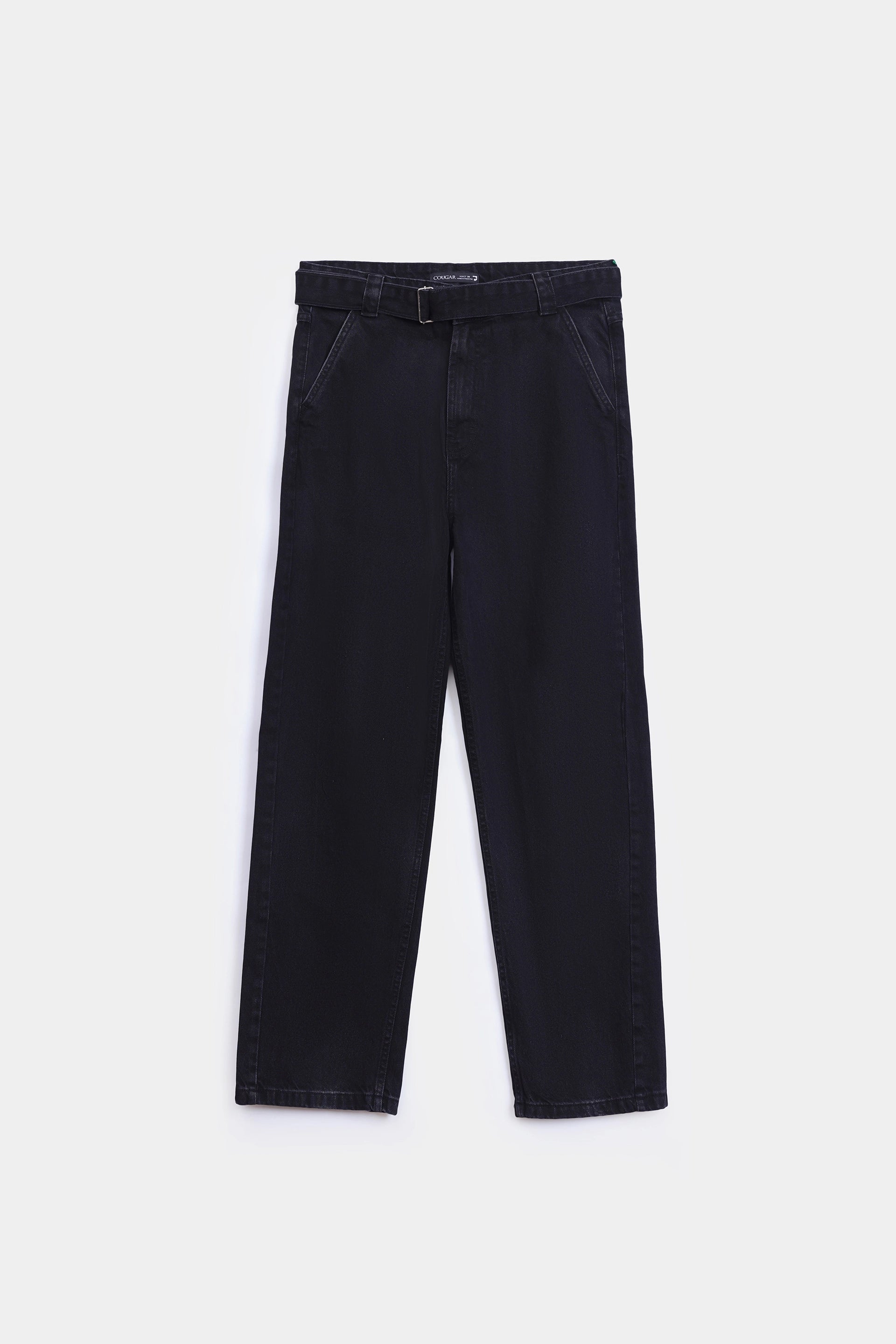 Belted Relaxed Jeans - Cougar Clothing