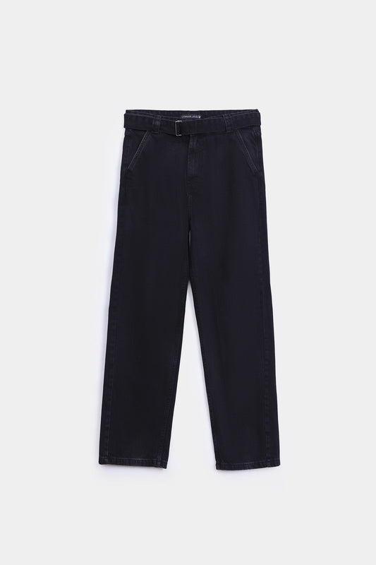 Belted Relaxed Jeans - Cougar Clothing