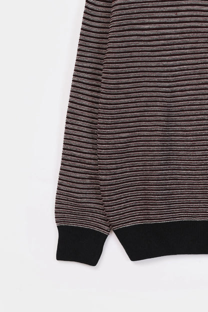 Crew Neck Striped Sweater - Cougar Clothing