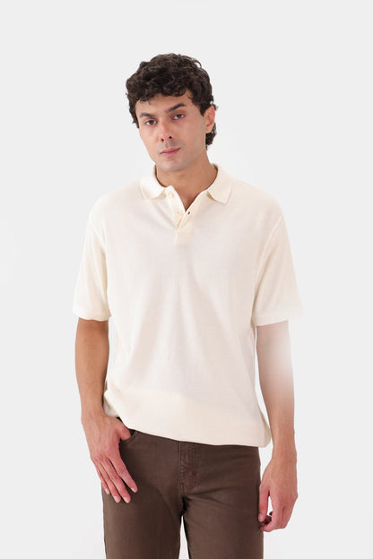 Relaxed Waffle Knit Polo - Cougar Clothing