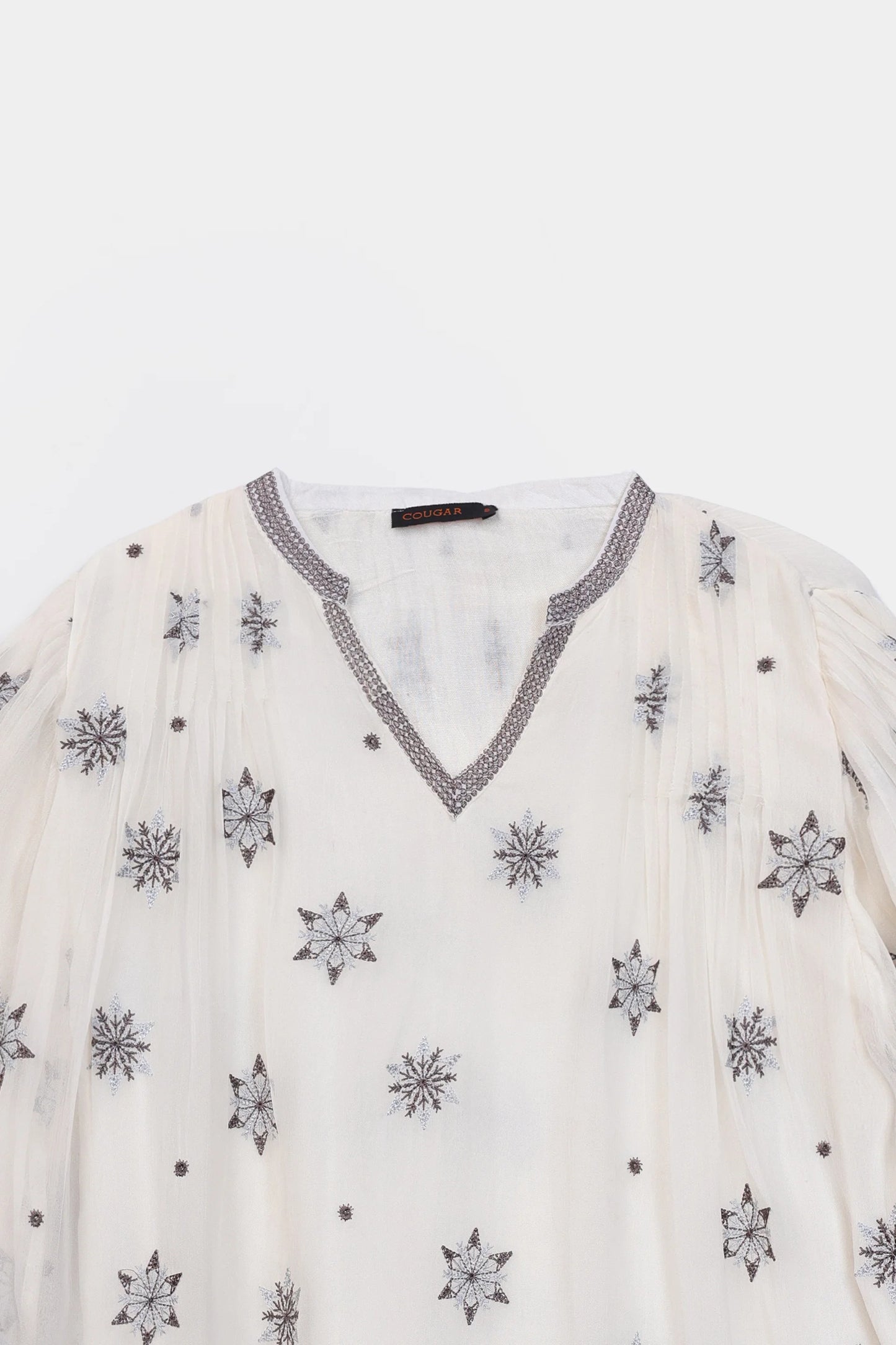 Chiffon Embroidered Blouse - Cougar Clothing