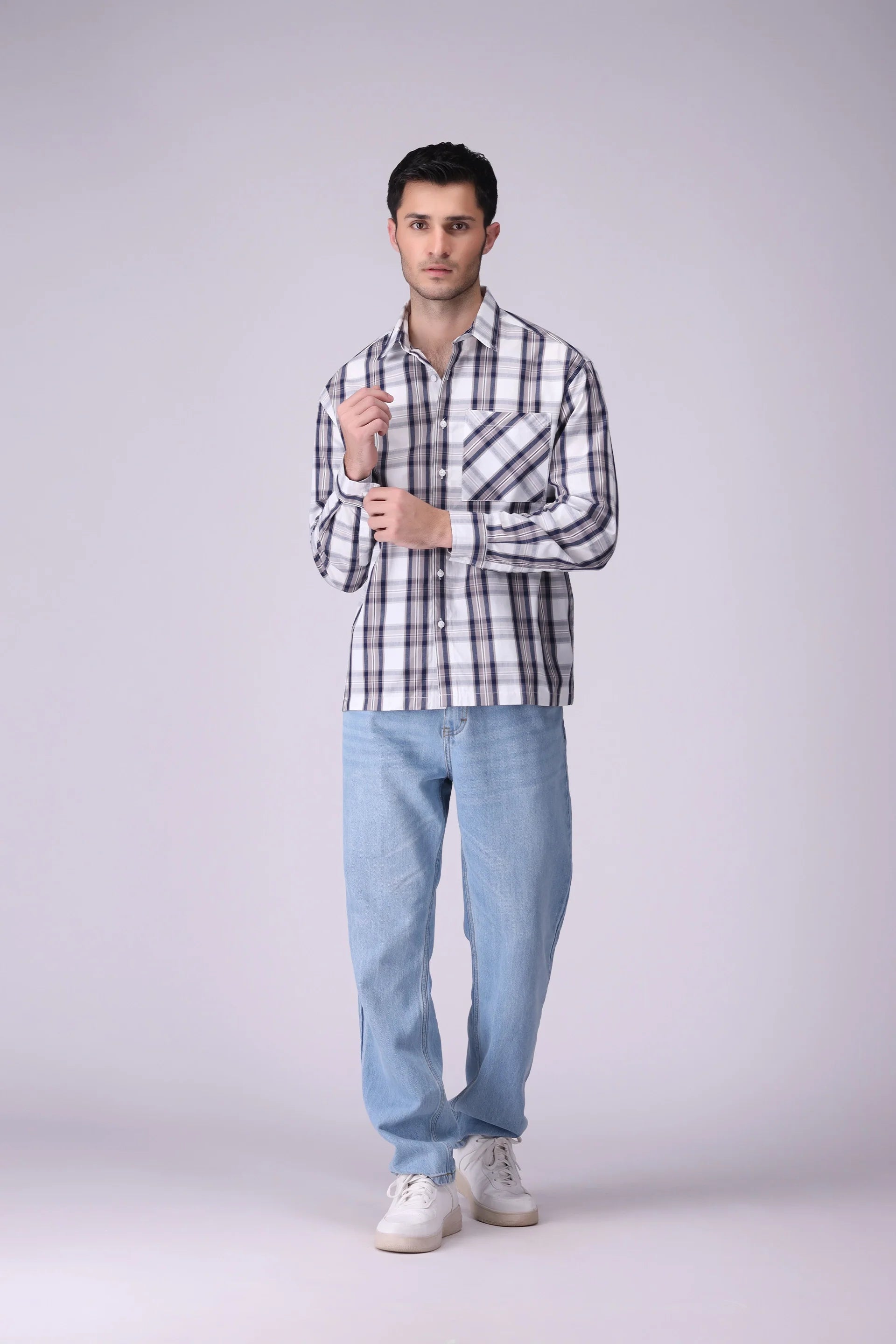 Baggy Fit Check Shirt - Cougar Clothing
