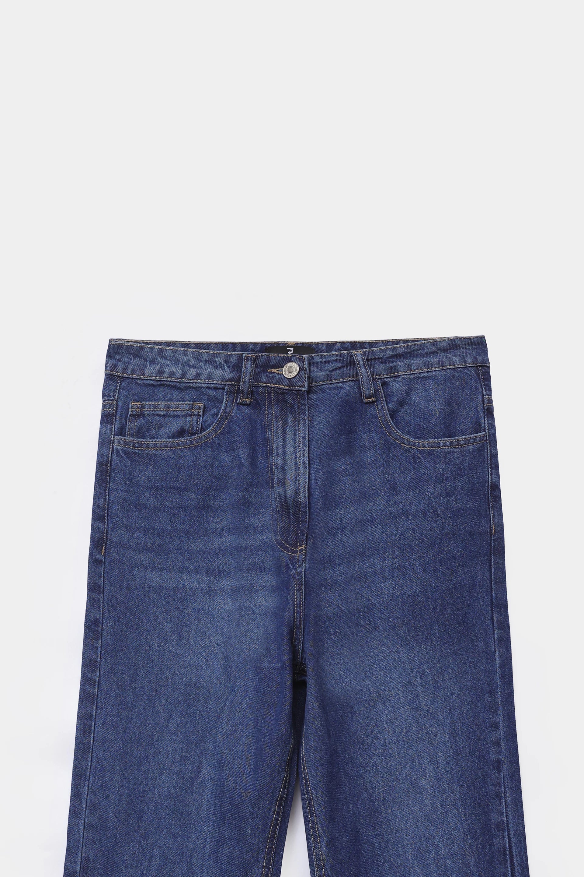 Straight Jeans With Raw Hem - Cougar Clothing