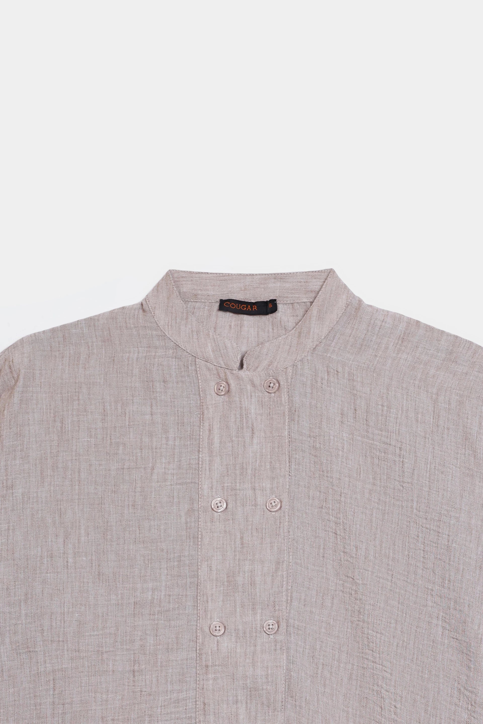Textured Band Collar Top - Cougar Clothing