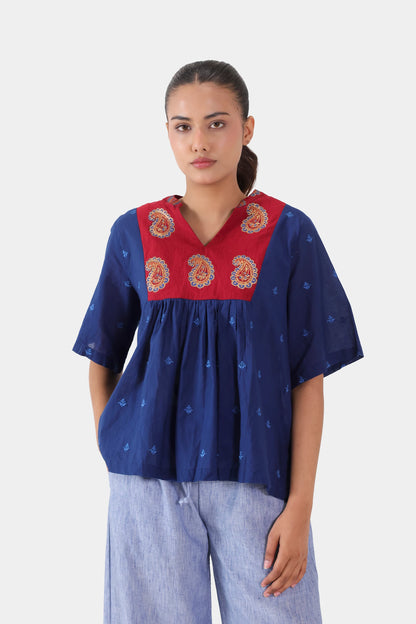 Embroidered Fusion Top - Cougar Clothing