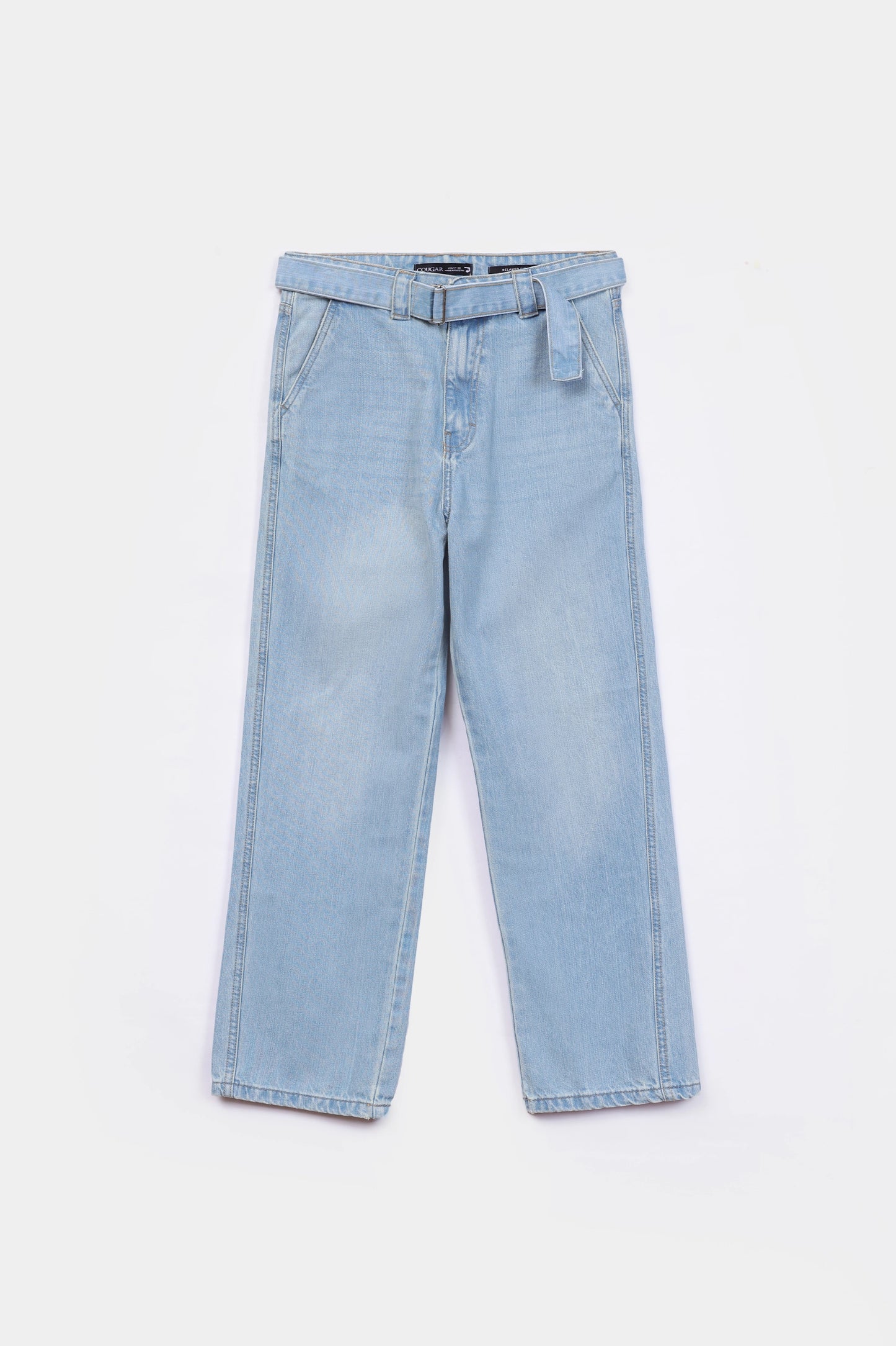 Belted Relaxed Jeans - Cougar Clothing