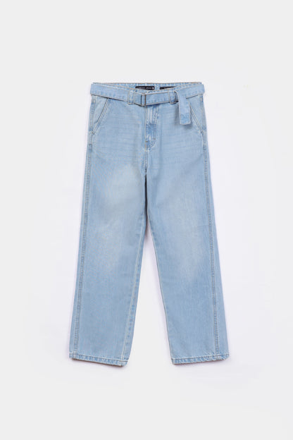 Belted Relaxed Jeans - Cougar Clothing