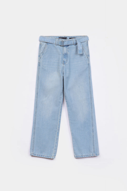 Belted Relaxed Jeans - Cougar Clothing