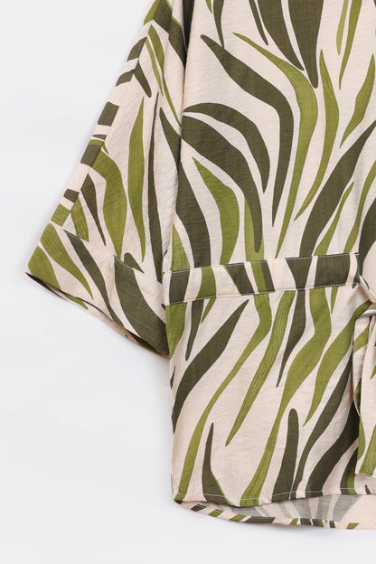 Abstract Print Tie-Up Shirt - Cougar Clothing