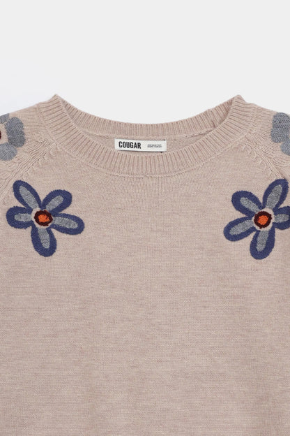 Floral Embroidered Sweater - Cougar Clothing