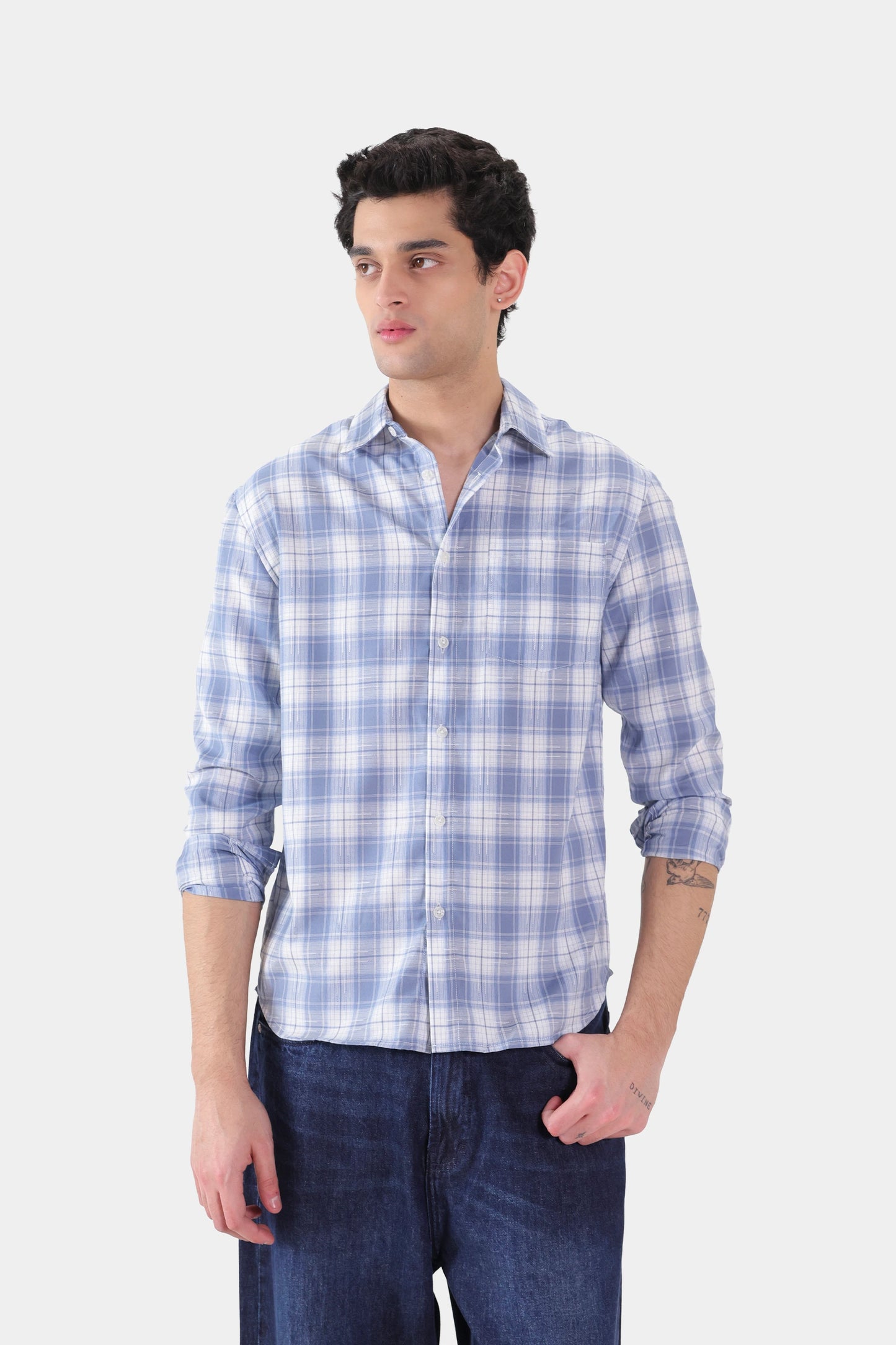Checkered Shirt With Patch Pocket - Cougar Clothing