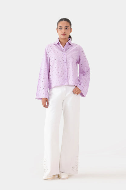 Schiffli Embroidered Shirt - Cougar Clothing