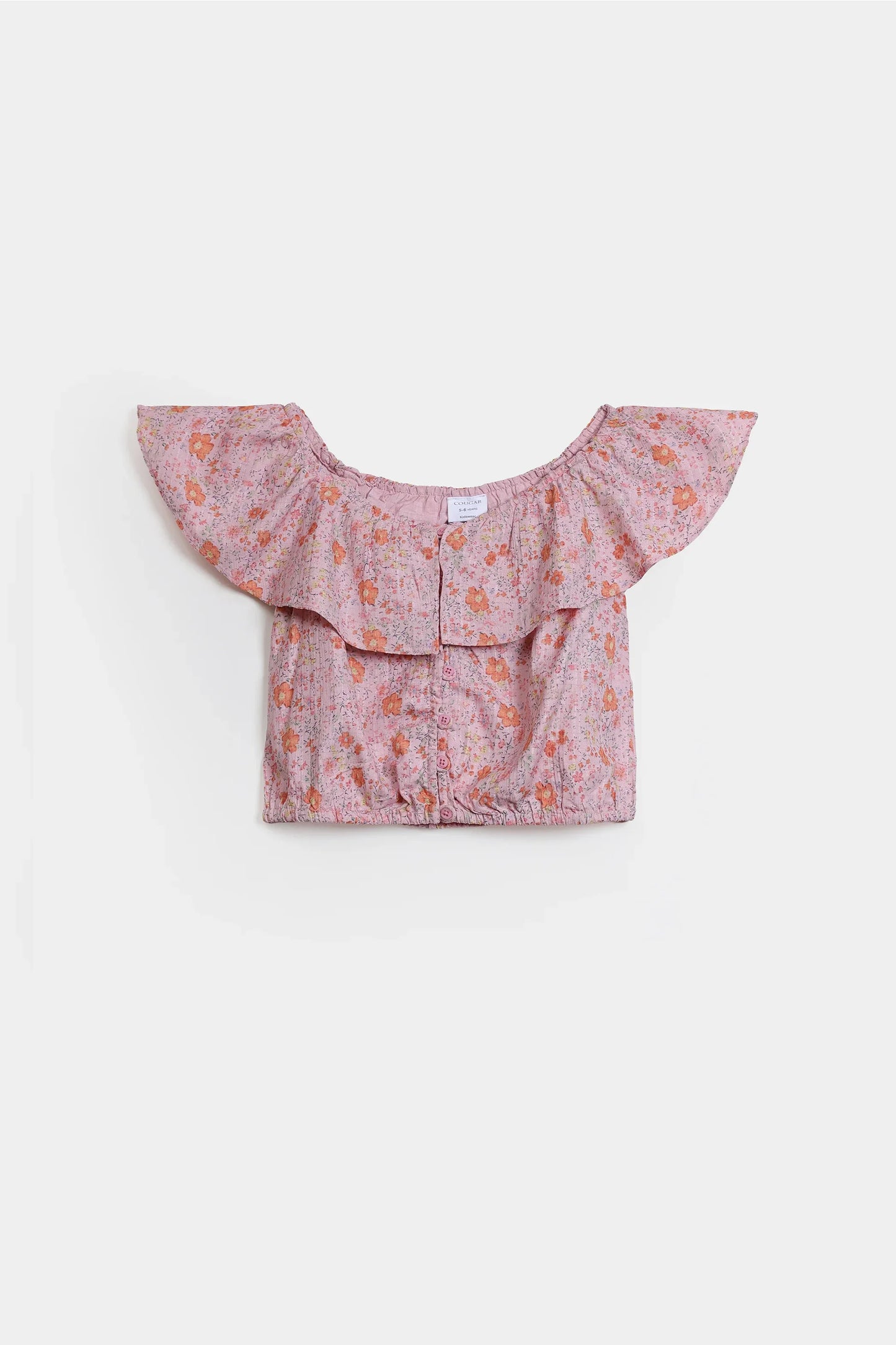Printed Ruffled Top - Cougar Clothing