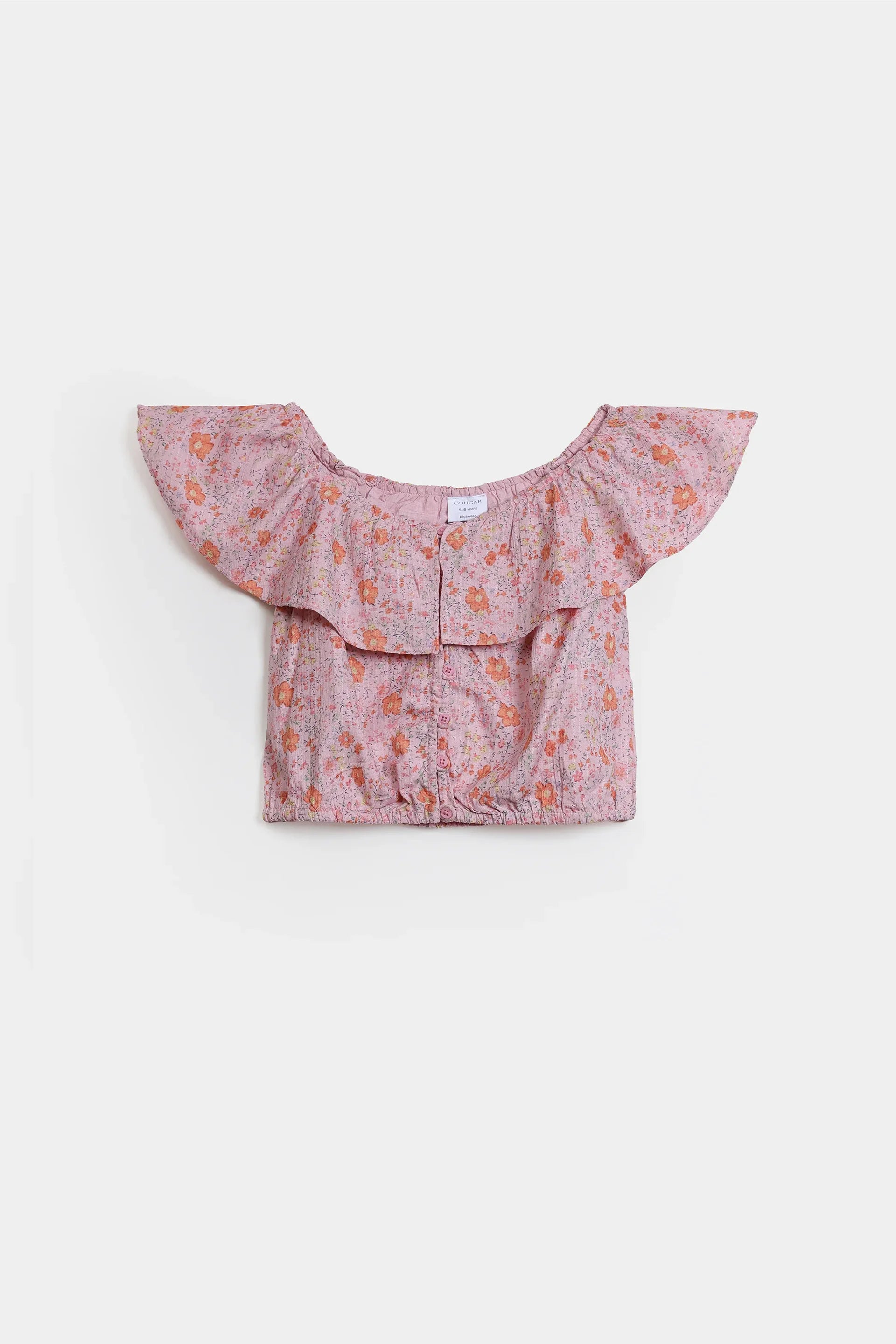 Printed Ruffled Top - Cougar Clothing