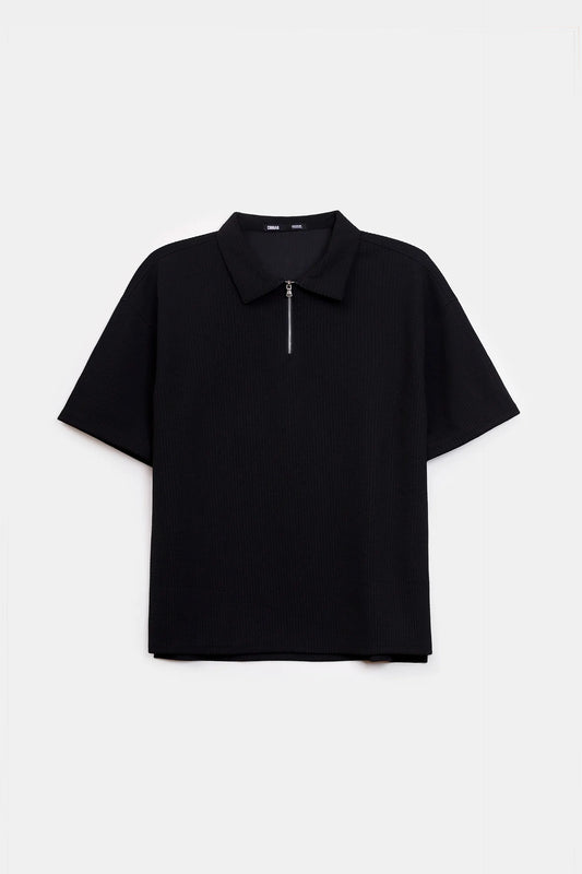 Oversized Seersucker Polo - Cougar Clothing