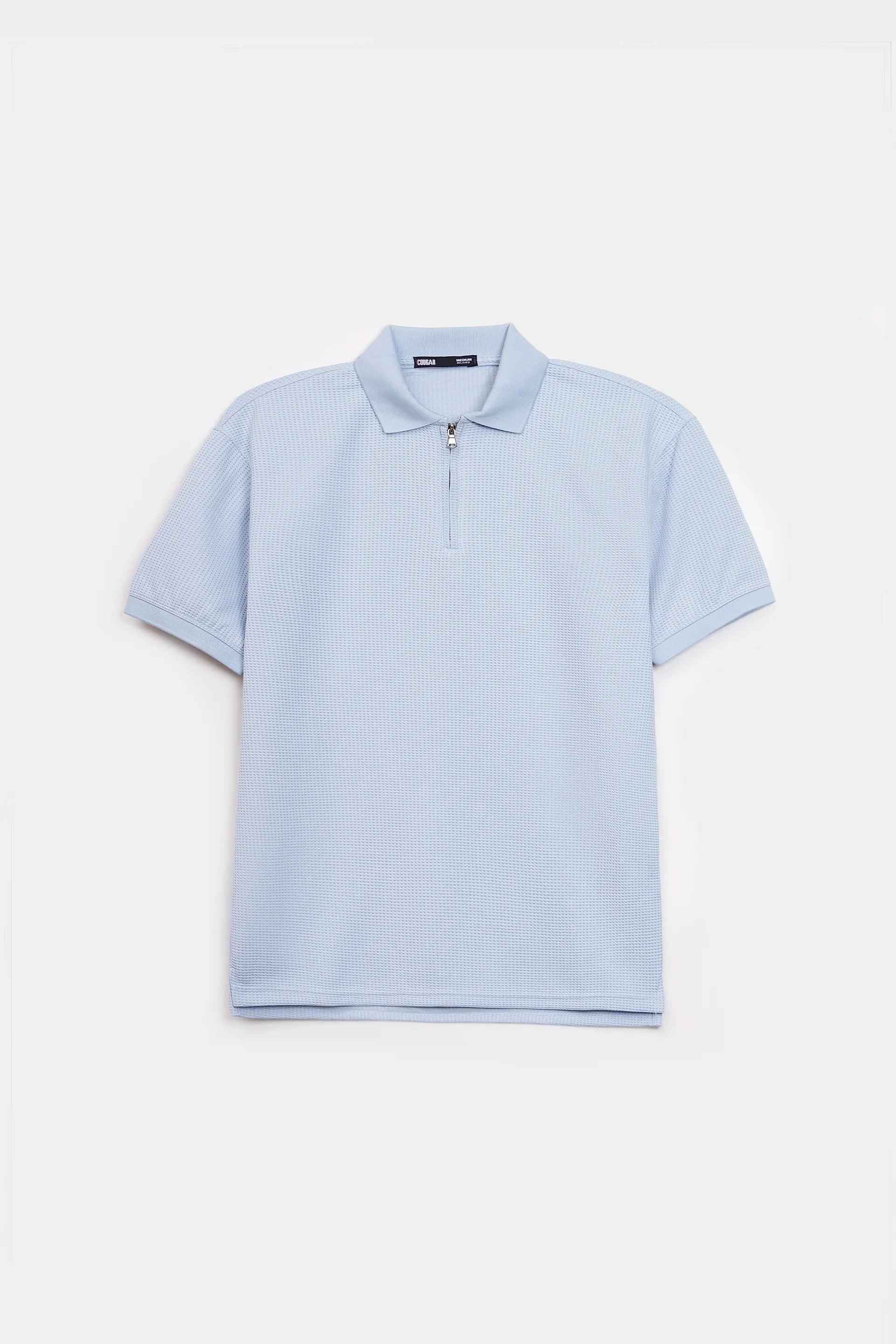 Waffle Knit Zipper Polo - Cougar Clothing