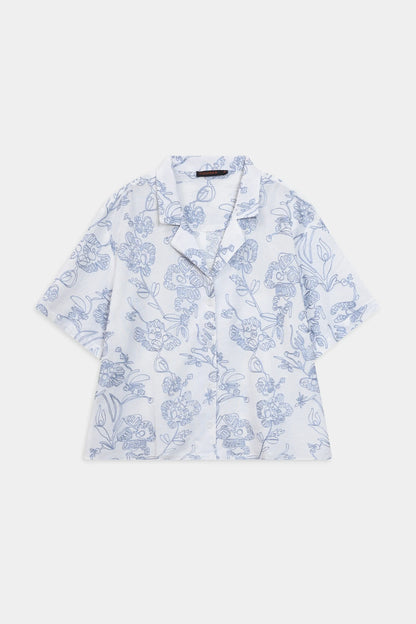 Self Textured Embroidered Shirt - Cougar Clothing