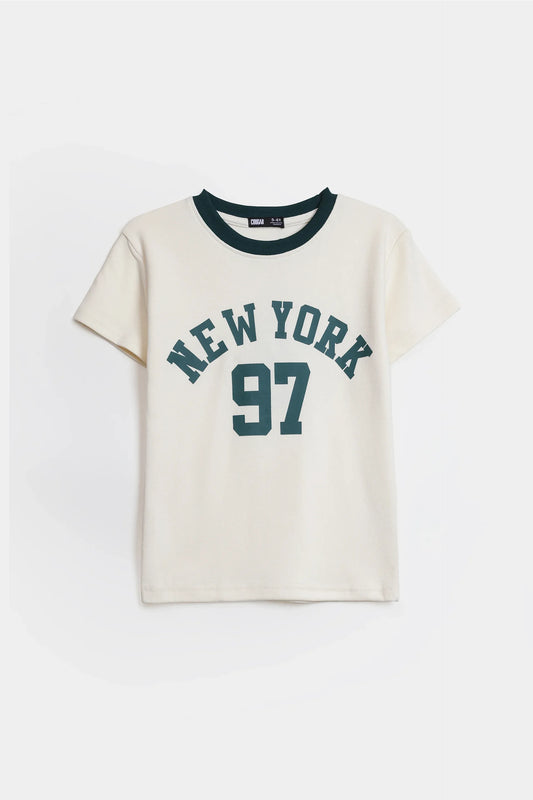 Interlock Text Print T-Shirt - Cougar Clothing