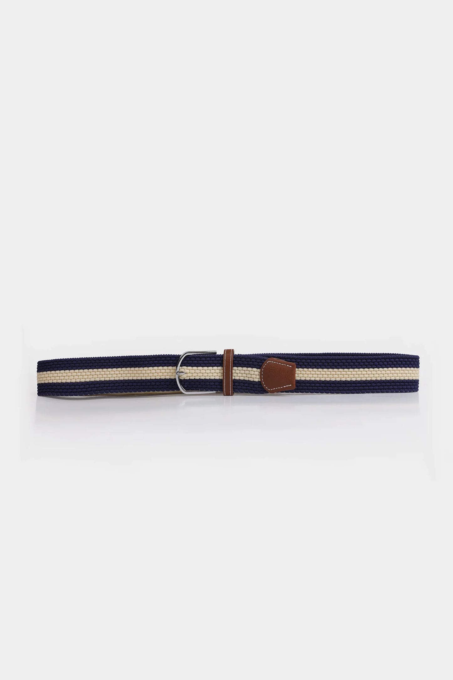 Braided Canvas Belt With Leather Trim - Cougar Clothing