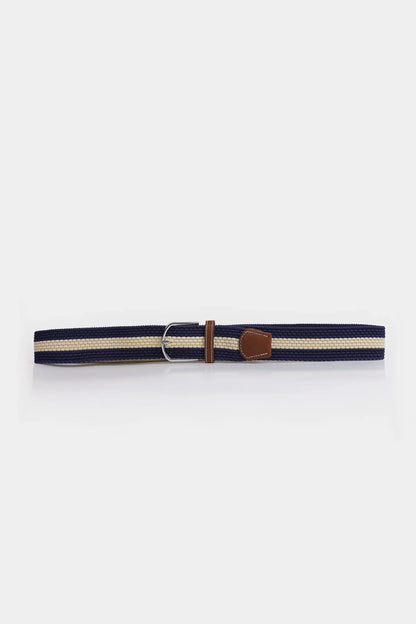 Braided Canvas Belt With Leather Trim - Cougar Clothing