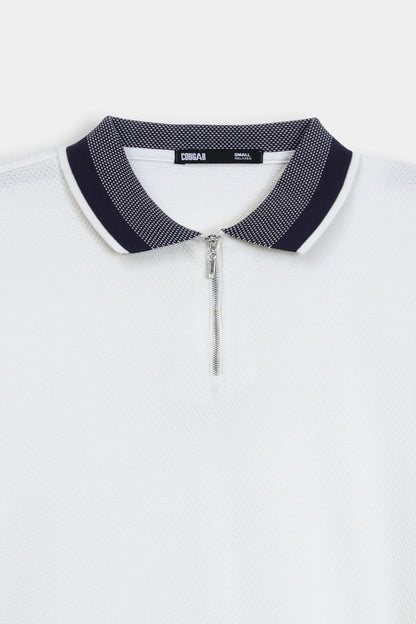 Quarter Zip Popcorn Polo - Cougar Clothing