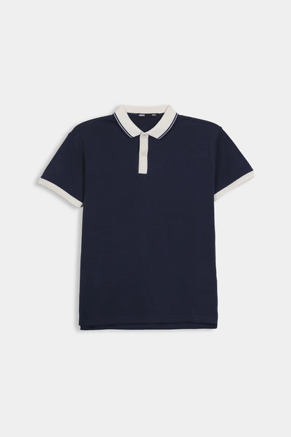 Contrast Interlock Polo - Cougar Clothing