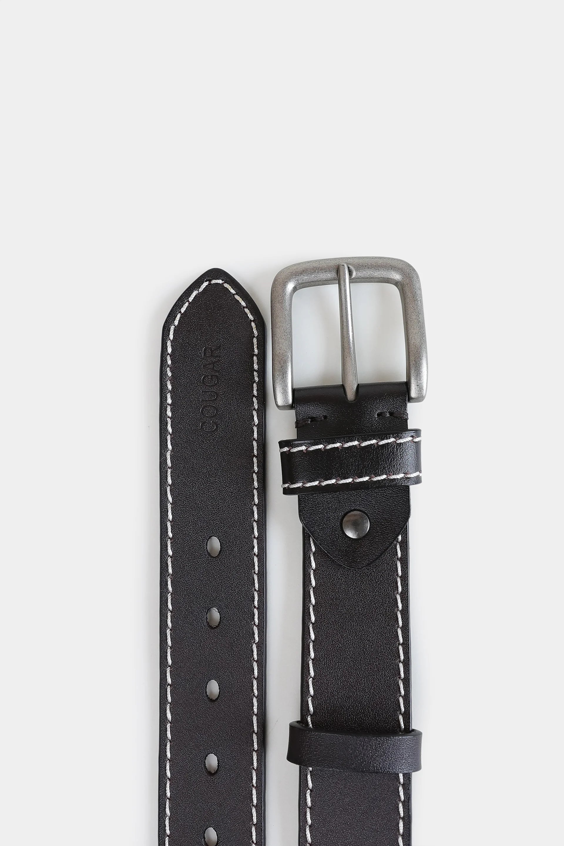 Textured Belt With Side Stitches - Cougar Clothing
