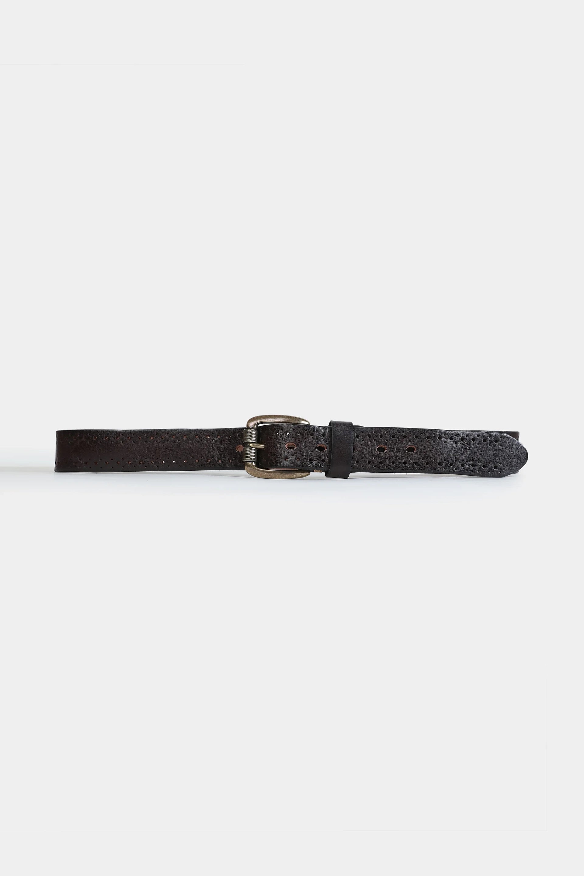 Perforated Belt With Brass Buckle - Cougar Clothing