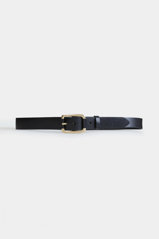 Leather Belt With Metallic Buckle - Cougar Clothing