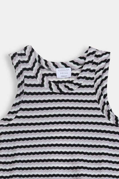 Sleeveless Striped Knitted Top - Cougar Clothing