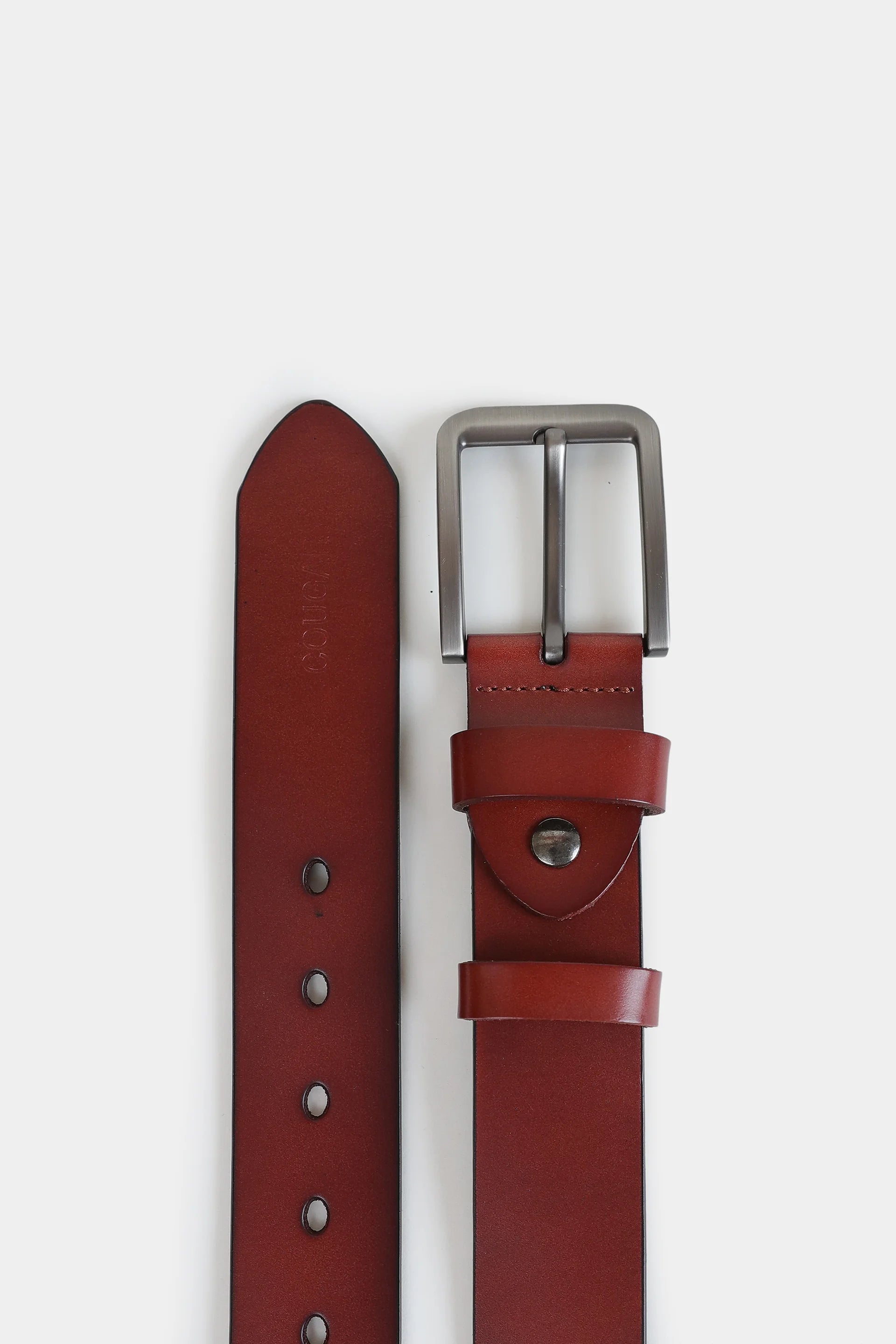 Leather Belt With Rectangular Buckle - Cougar Clothing
