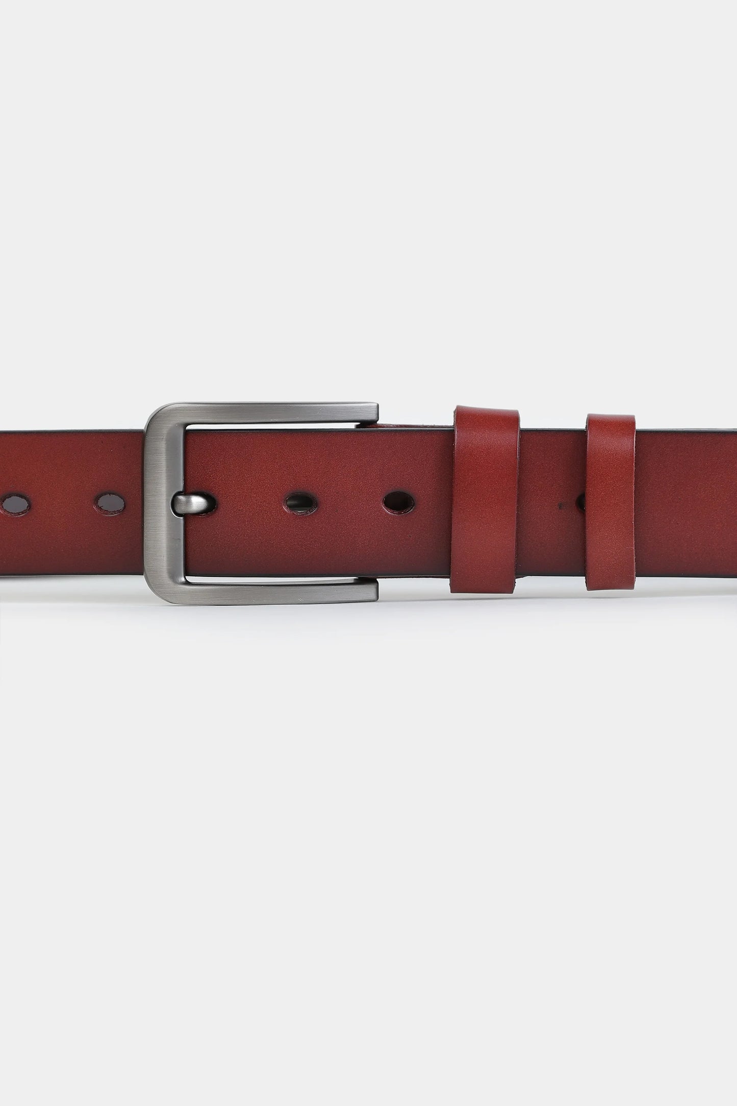 Leather Belt With Rectangular Buckle - Cougar Clothing