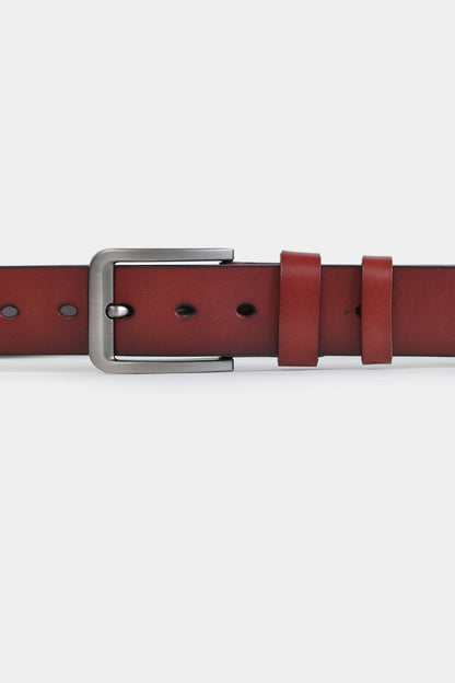 Leather Belt With Rectangular Buckle - Cougar Clothing